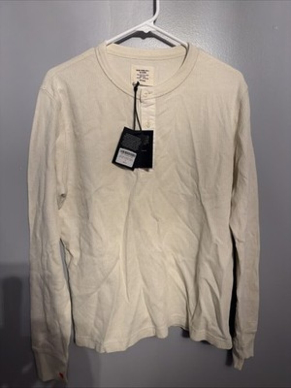 Buck Mason Men’s Medium Natural Venice Wash Vintage Thermal Henley